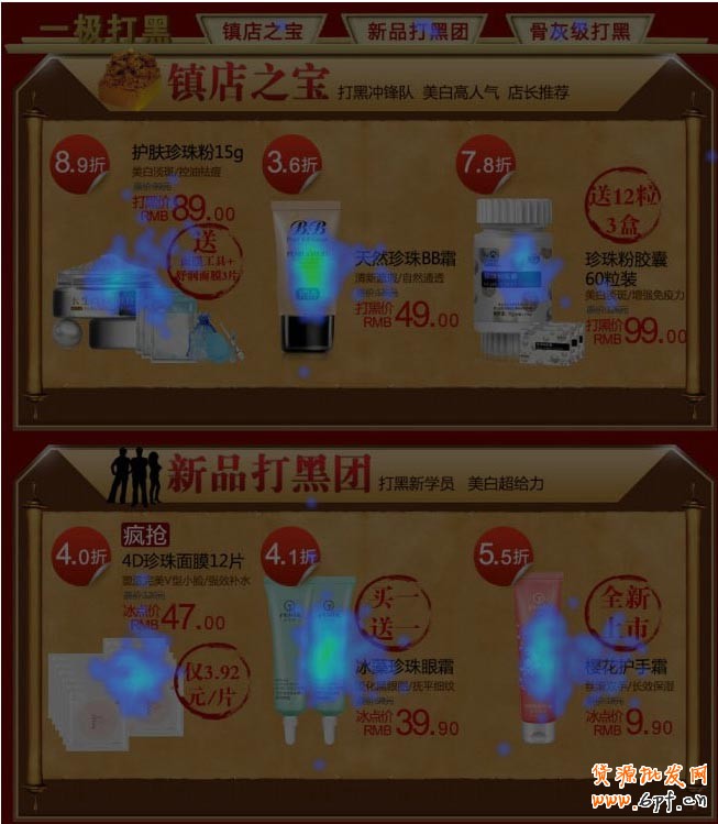  第二個(gè)導(dǎo)航，基本上無(wú)點(diǎn)擊，相對(duì)的產(chǎn)品的點(diǎn)擊量打。用戶完全忽略掉導(dǎo)航而直接訪問(wèn)產(chǎn)品，與其去移動(dòng)鼠標(biāo)+點(diǎn)擊，用戶更愿意使用滾輪來(lái)滾去+點(diǎn)擊。